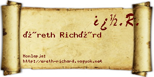 Éreth Richárd névjegykártya
